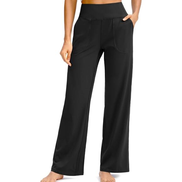 Soothfeel Womens Wide Leg Pants Yoga Work Pant with Pockets High Waist Medium - Picture 1 of 7